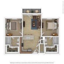 1 Room of a 2 BR unit, 903 SQFT 315B floor plan